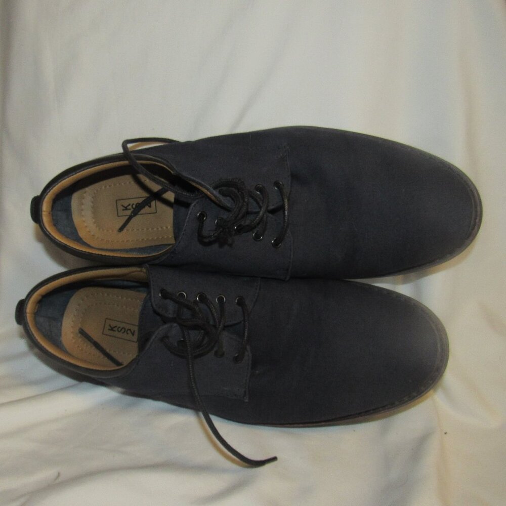 KS2 Navy Blue Men's Dress Shoes, Canvas Uppers, Rubber Soles Size 8         M420